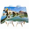 Arch Bridge View Pattern Tablecloth Thicken Cotton Rectangular Round Table Cloth For Wedding Picnic Party