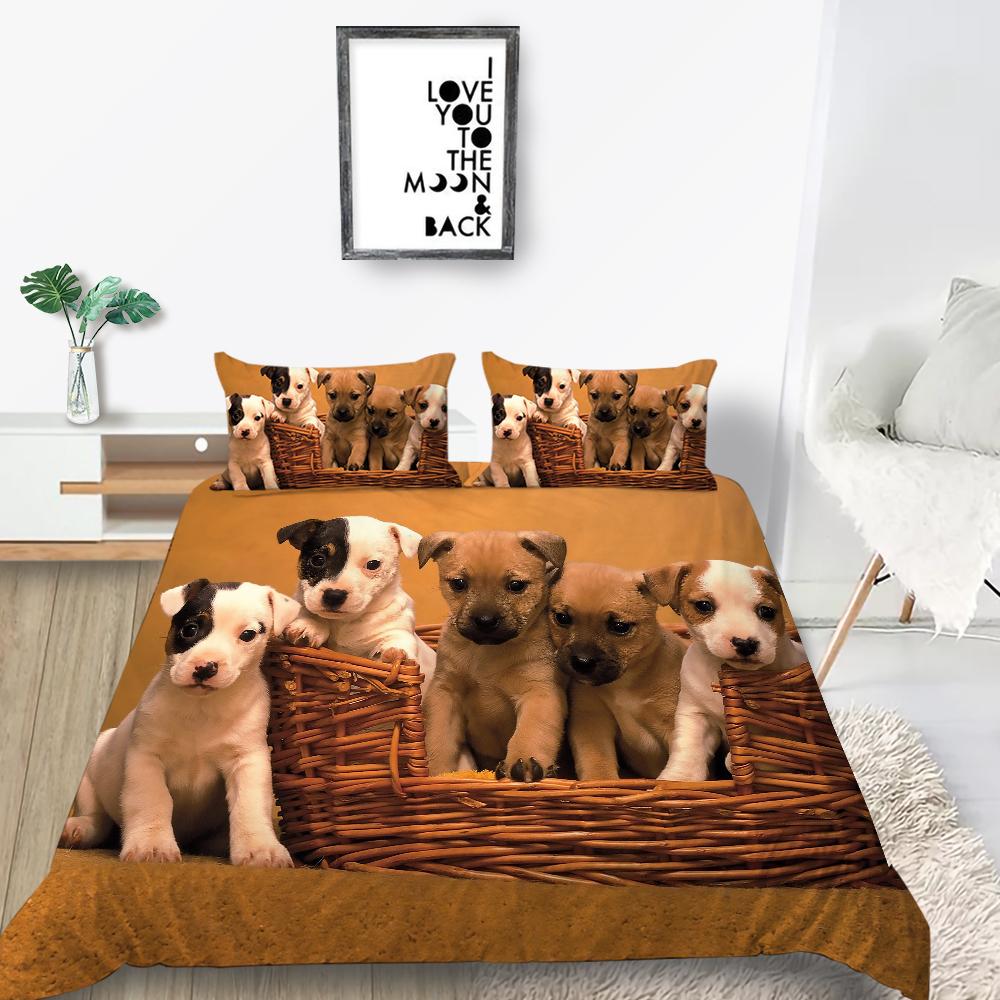 Новая мода Цветок Пододеяльник Комплект домашних животных Постельное белье Собаки Наволочка Дизайн Домашний текстиль Мультфильм Мужчина Женщина Одноместный Чехол на кровать King Size