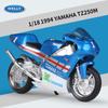 Масштаб 1/18 Welly 1994 YAMAHA TZ250M, модель мотоцикла из сплава, литье под давлением, металлические игрушечные транспортные средства, модель мотоцикла, коллекция высокой имитации, детские подарки