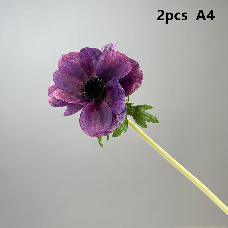 Искусственная ветка Real Touch Искусственные цветы Садовый декор Имитация цветка Розовая анемона Балконное украшение