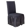 Solid Stretch Dining Chair Cover Seersuckers Chair Protector Cover Slipcover Banquet Chair Skirt Wedding Party Decor