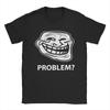 Мем Trollface Rage Comic Смешной Тролль Шутка Интернет Футболка Мужская 100% Хлопок Футболки Футболка с Коротким Рукавом Уникальная Одежда