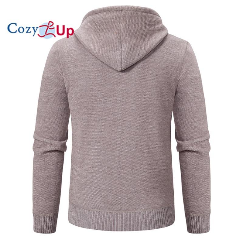Cozy Up Мужская куртка с капюшоном, свободное вязаное повседневное пальто