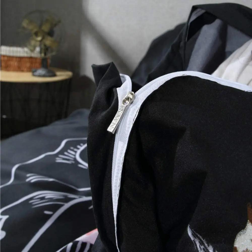 Комплект постельного белья в стиле бохо с цветочным рисунком из микрофибры с 3D-принтом «Розы», цветочным принтом и скелетом, комплект из 2 предметов