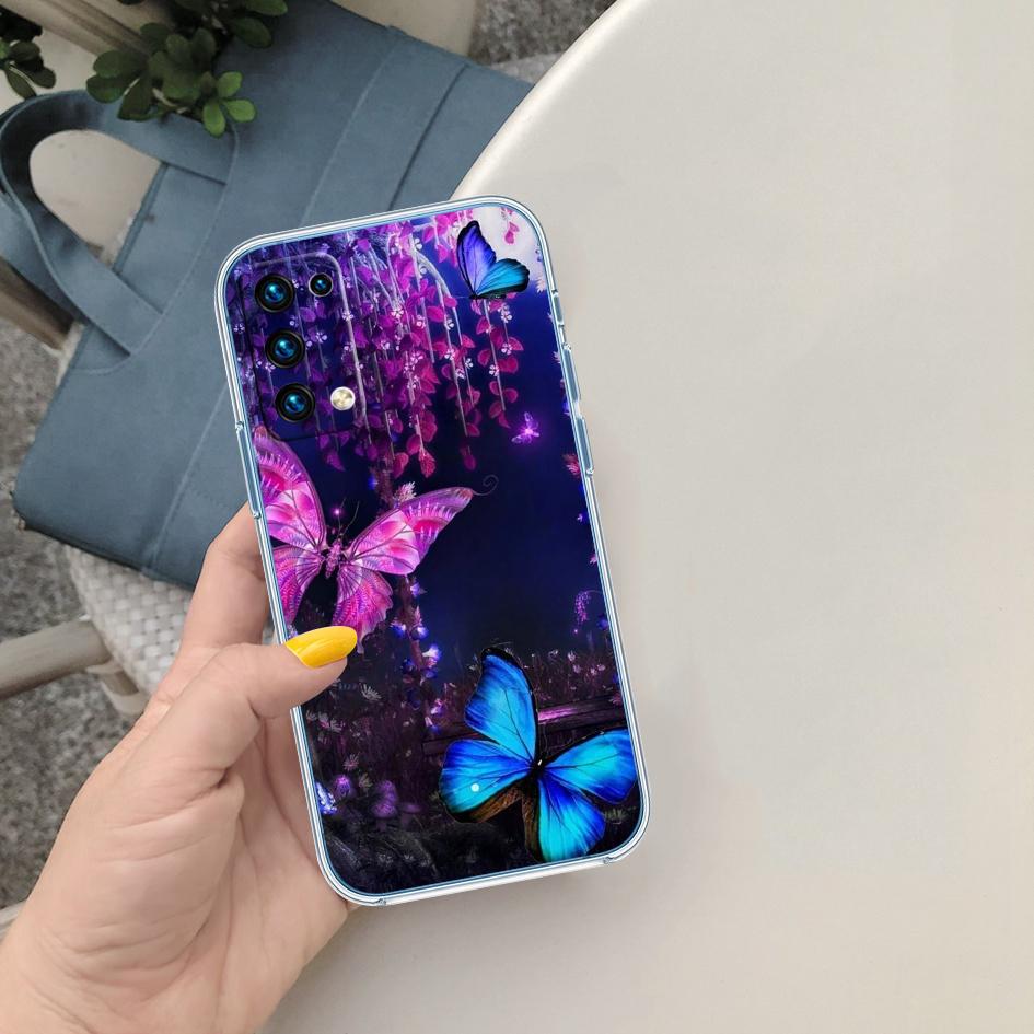 LO26 Colorful Butterfly Soft Shell Transparent Phone Case for Samsung Galaxy A04 A04S A14 A23 A34 A54 M23 M33 M52 M53