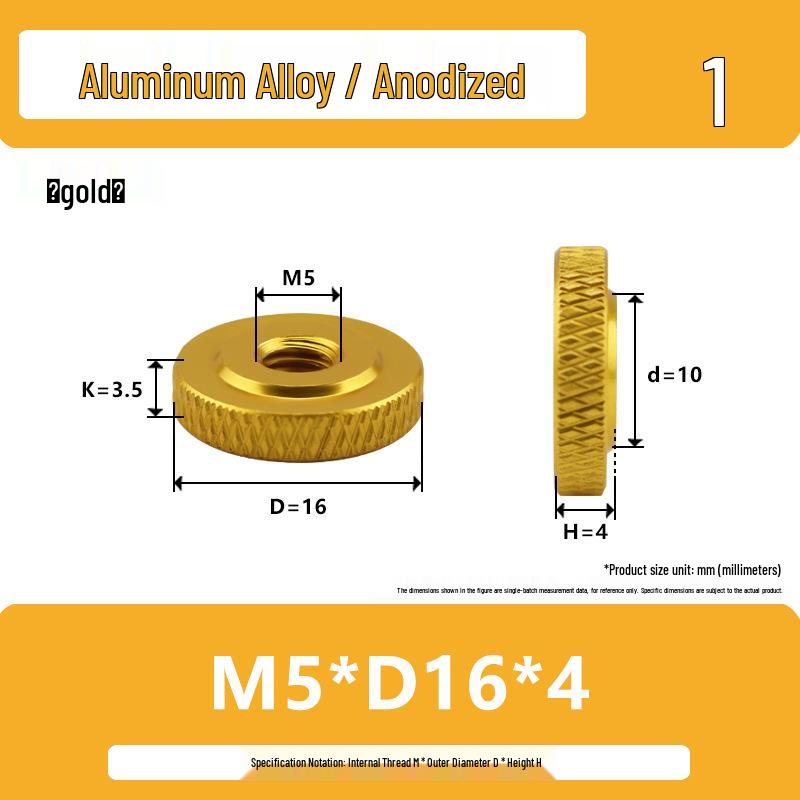Алюминиевый сплав Ручная затяжка Рифленая ступенчатая гайка (M3-M10)