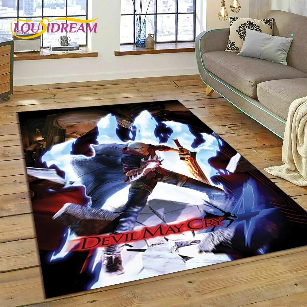 DMC Game 3D D-Devil May Cry Cartoon Rug Carpet for Living Room Bedroom Home Decor,Floor Mat Non-slip Decoration for Sofa Doormat