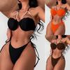 Women Bikini Sexy High Waist Bathing Suit Beach Swimwear Solid Chain Bikini Female Summer Swimsuit