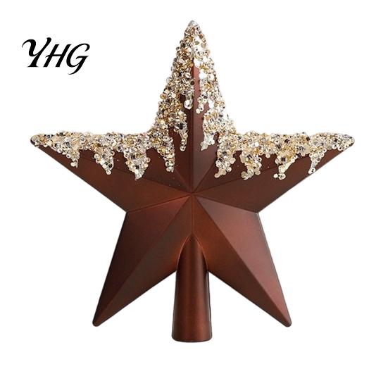 Christmas Tree Star Topper Glitter Sequins Topper, Shiny Sparkly Treetop Festive Decoration Accessories Ornament, Shatter-Proof for Xmas Holiday Party