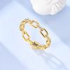 Ring 925 Sterling Silver Sparkling Gold Heart Star Moon Chain Ring For Women Man Girl Wedding Anniversary Part Ring Jewelry Gift