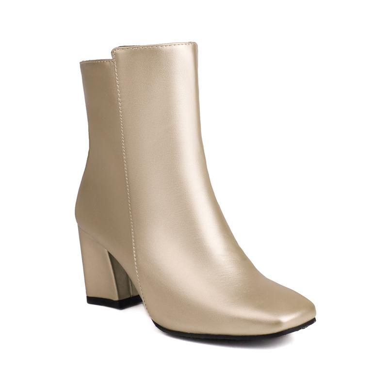 Модные ботильоны для женщин, элегантные, золотисто-серебристо-розовые, короткие, женские, на высоком каблуке, зимние, танцевальные, вечерние, большой размер 50