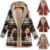 Women's Winter Warm Sherpa Lined Jacket Parka Coat with Hood for Women Print Button Down Long Sleeve Fuzzy Fleece Lined Parka Jackets with Pockets
