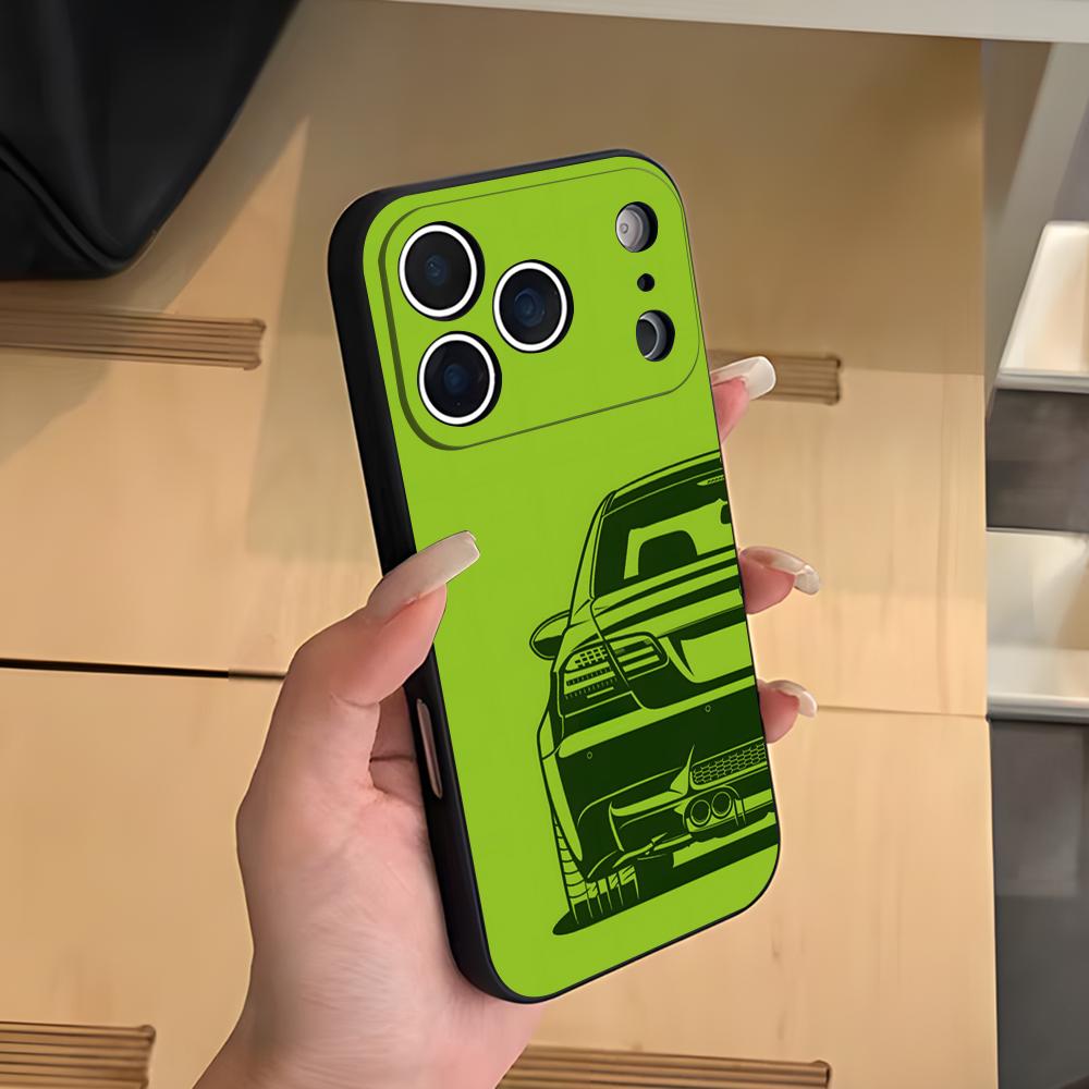 Японский JDM Дрифт Автомобиль Чехол для Телефона Для IPhone 17 Air 16 E Pro Max 15 14 13 Mini 12 Pro 11 Max Plus Черный Мягкий Чехол