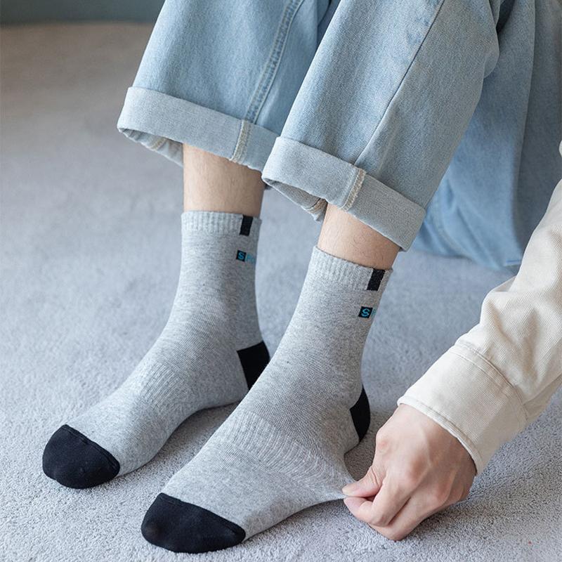 5 пар высококачественных бамбуковых носков, дышащих, дезодорирующих, деловых, мужских носков до колена, осенне-зимне-весенне-летних, больших размеров