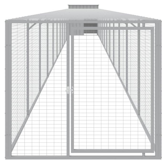 Maison Exclusive - Poulailler avec cour gris clair 110x1221x110 cm acier galvanisé