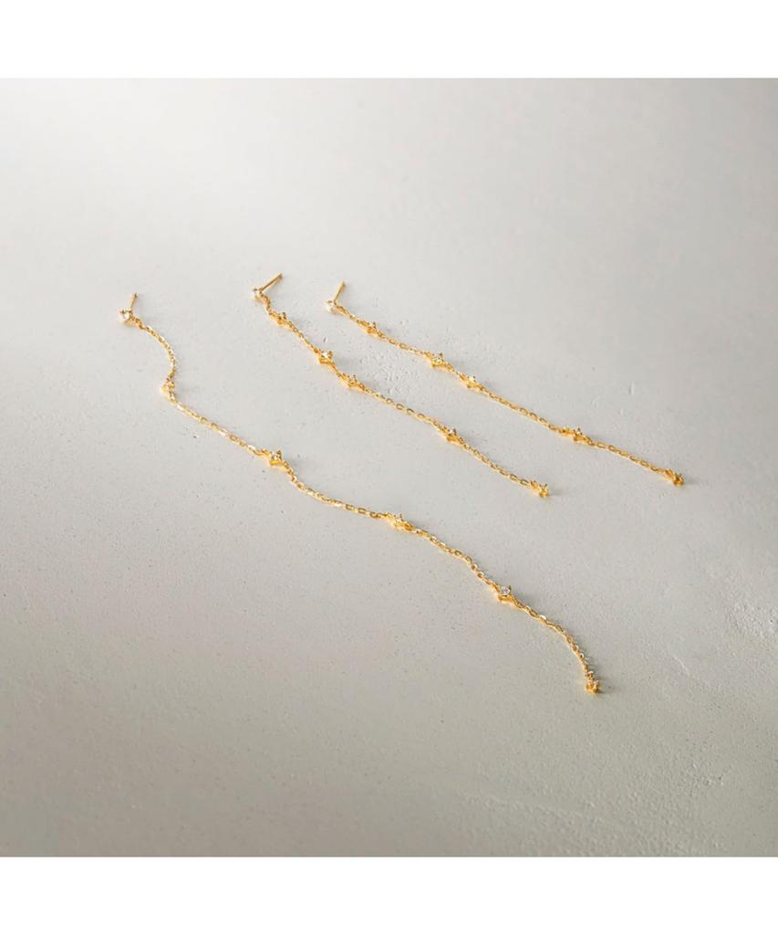 Earrings K10 Diamond Random Station Stud Earrings 40576569 Yellow Gold 00 [Kokoshnick] Women's (104)