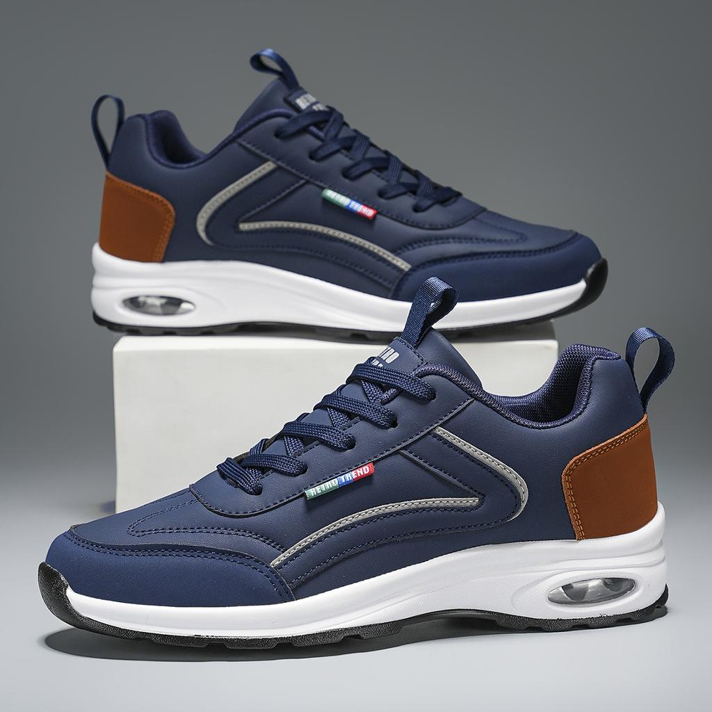 Модная мужская повседневная обувь Комфортная Прочная Повседневная уличная обувь Нескользящие ремешки Защита от запаха Роскошные деловые кроссовки