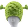 Вязаная шапка-бини унисекс ручной работы, мягкая, ветрозащитная, зеленого цвета. Идеальный подарок на праздники для мужчин и женщин, для Хэллоуина, косплея и повседневной носки.