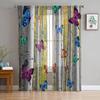 Flower And Colorful Butterfly Sheer Curtains For Living Room Bedroom Kitchen Home Decor Tulle Voile Curtains Windows Drapes