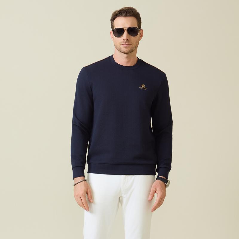 Men's High Frequency Relief Round Neck Sweatshirt