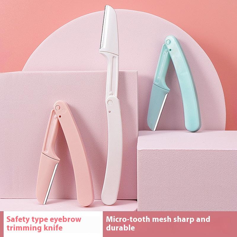 Безопасный складной триммер для бровей, бритва для бровей, женский набор для начинающих, устойчивый к царапинам, сменное лезвие