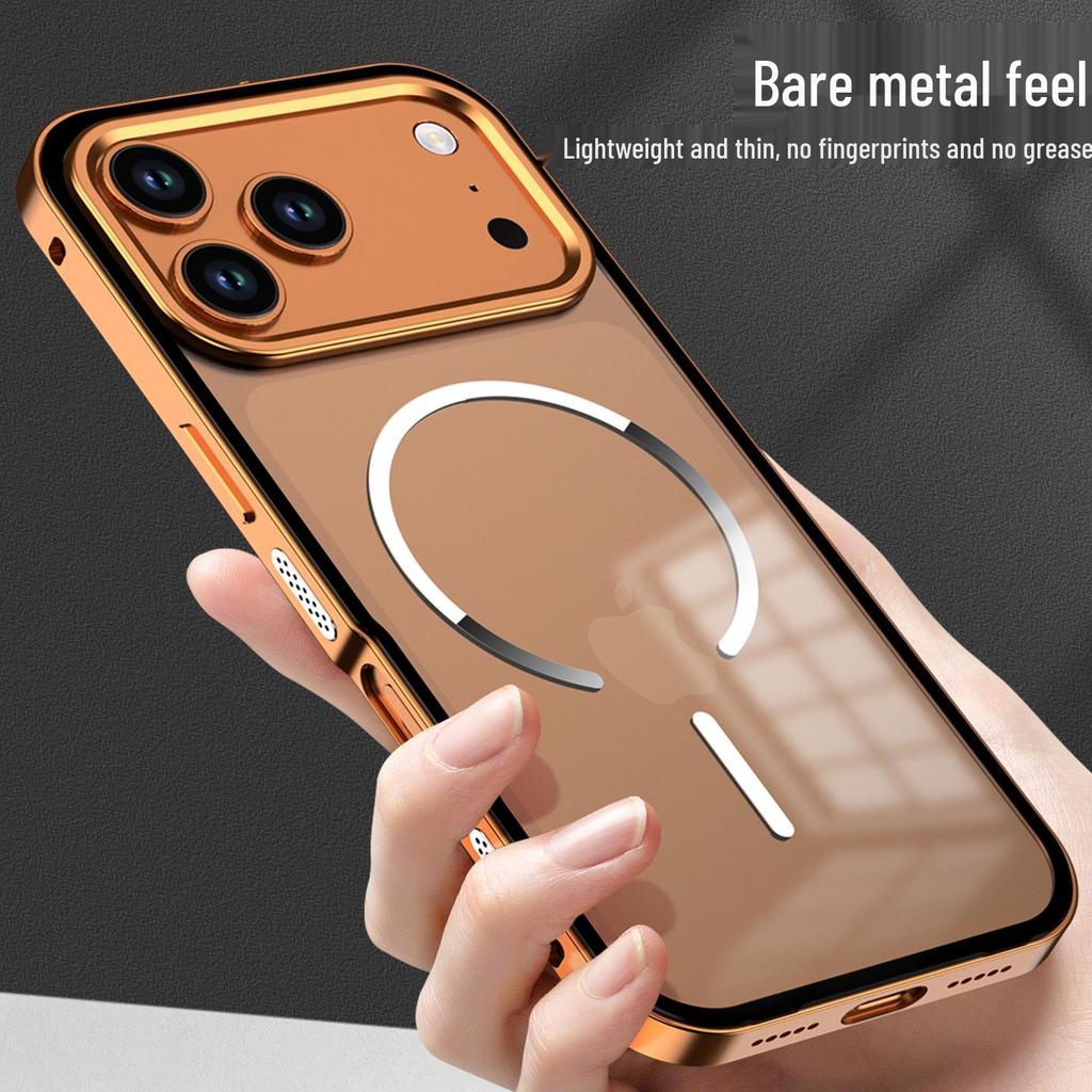 Магнитный металлокаркасный чехол-накладка с теплоотводом для iPhone 15 Pro