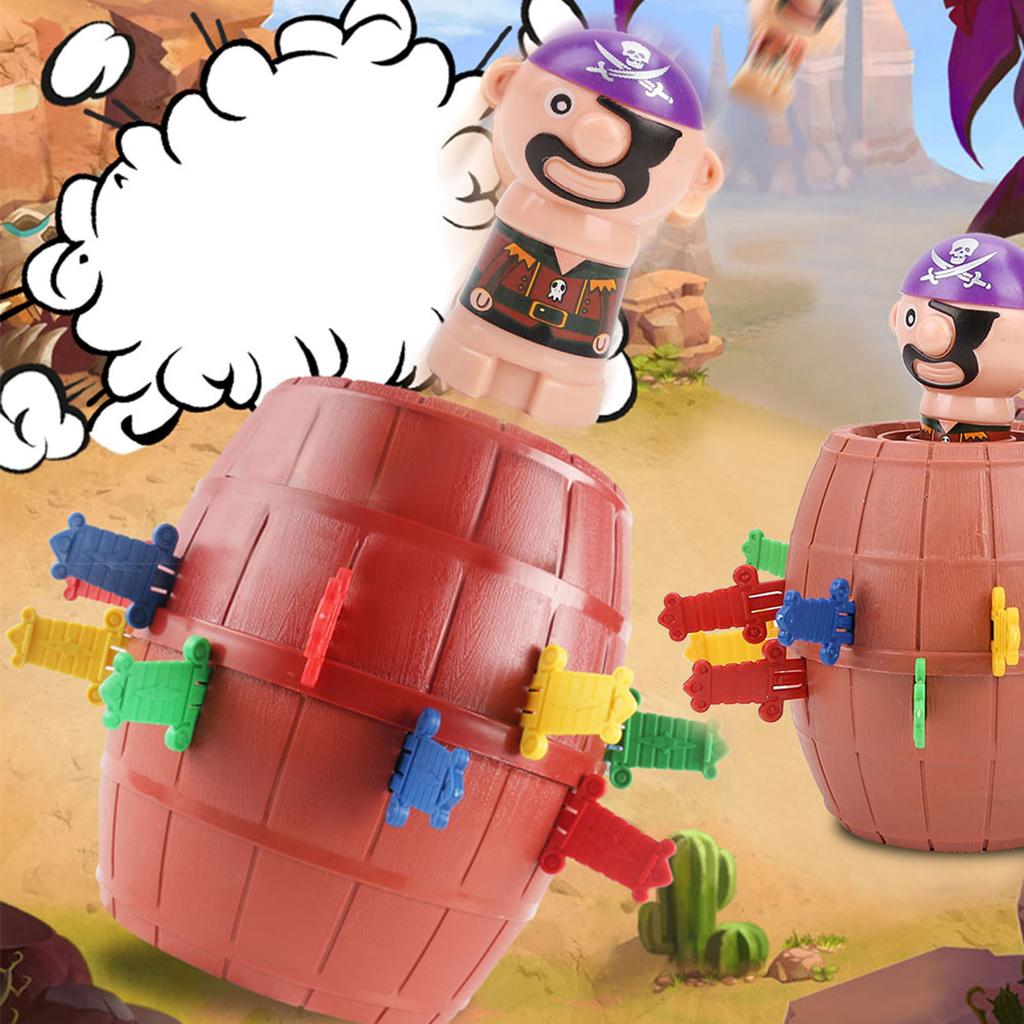 Funny Jumping Pirate Barrel Game Toy Tricky Toy Adult Kids Party Game
