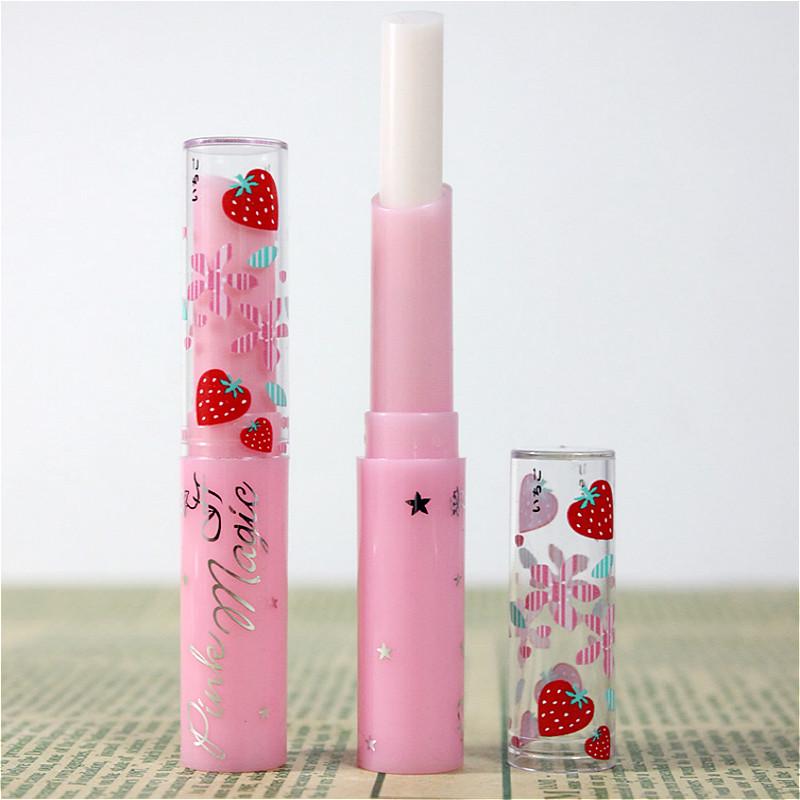 Бальзам для губ, увлажняющий, клубничный, с изменением температуры, телесный, матовая помада, косметическая