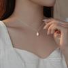 Женское колье из настоящего стерлингового серебра 925 пробы Французский винтаж Подвеска в форме капли воды, ракушка, жемчуг для женщин Свадебная вечеринка Изысканные украшения S925