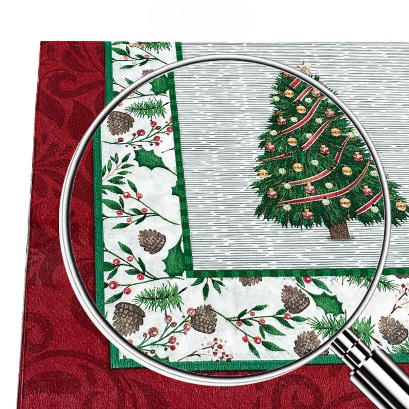 20 шт./упак. 33*33 см 2-слойные одноразовые салфетки для вечеринок с рождественским узором