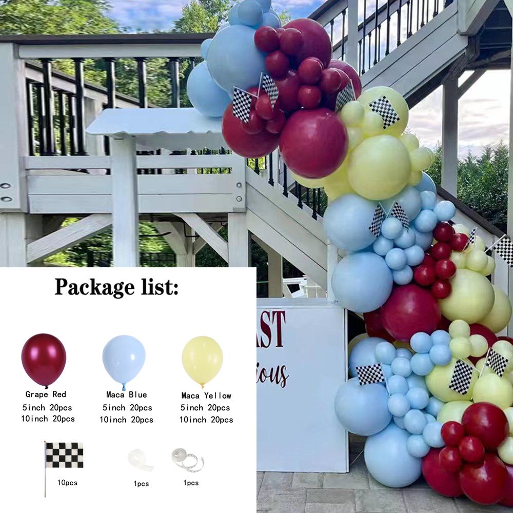 Воздушные шары для гонок на автомобилях Товары для вечеринок Тема гоночных автомобилей Гирлянда на день рождения Арка для гоночных автомобилей Вечеринка по случаю дня рождения мальчика Украшения для вечеринки по случаю рождения ребенка