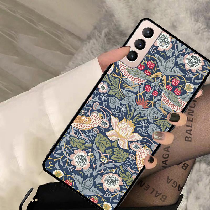 Чехол William Morris Strawberry Thief для Samsung Galaxy S20 FE S8 S9 S10 Note 10 Plus Note 20 S21 S22 Ultra Задняя крышка