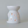 Essential Oil Burner with Spoon White Ceramic Aroma Burner Wax Melter with Cutout Design Home Tabletop Wax Warmer for Bedroom Meditation Room