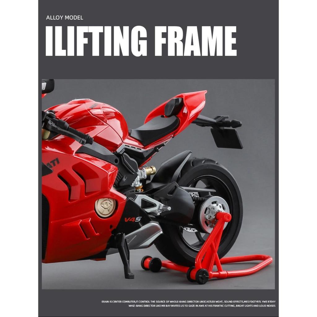 1/9 Ducati V4S Panigale Литой под давлением мотоцикл Модель Игрушка Коллекция Транспортное средство С подсветкой Внедорожный Автоцикл Игрушки Машина
