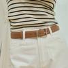 Solid Color Leather Belt Fashion Waistband Belt Adjustable Decorative Belt  Personalized