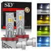 2Pcs Dual Color H11 H8 H9 LED Fog Light Bulbs H16(JP) 9006 HB4 9005 HB3 LED CSP Car DRL Driving Lamp 60W 15000LM Auto Day Running Light