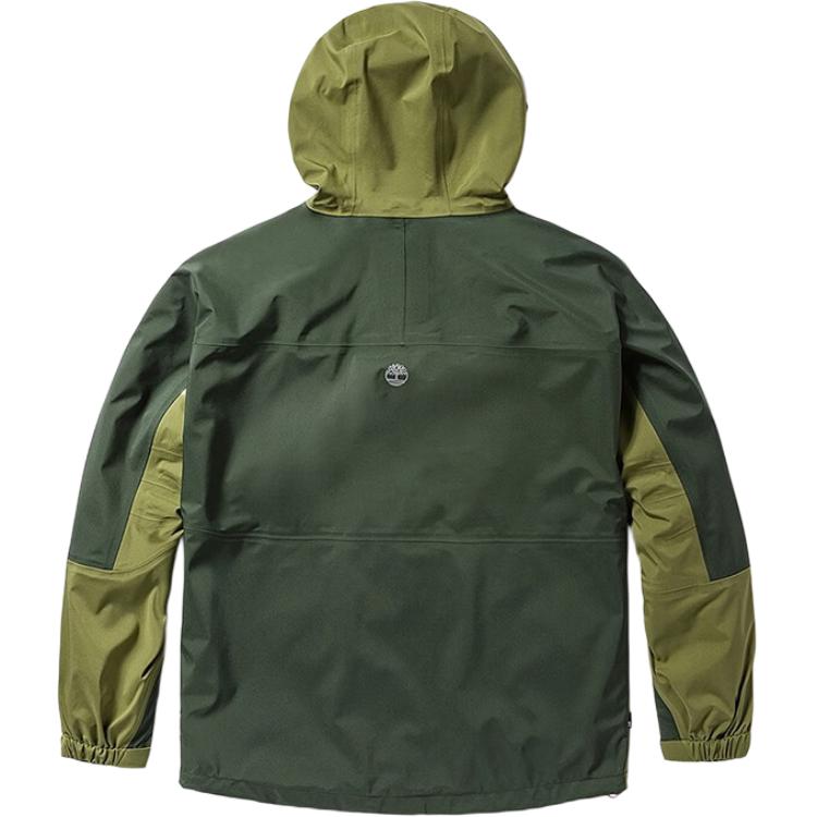 Timberland Уличная водонепроницаемая свободная куртка с капюшоном Color Block Spliced, унисекс, зеленая A5Z3Y-U31