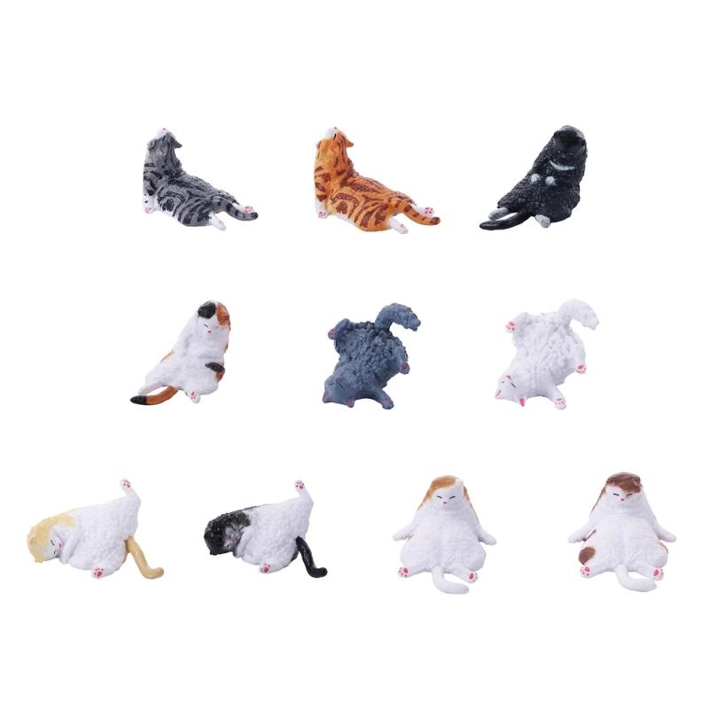 Tiny Cats Sculpture Elegant Miniature Decors For Workspaces Shelf Display Pet Lover Gift Quality Resin Craft Figurine