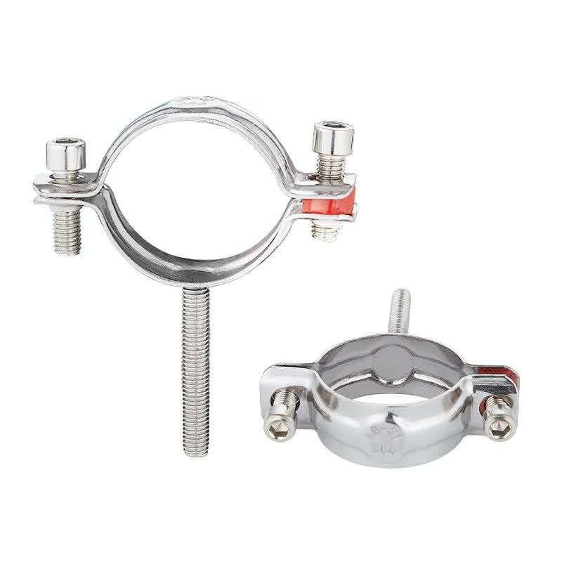 304 Stainless Steel Pipe Clamp with Threaded Rod