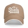 Черная Бейсболка с Логотипом Shadow Records, Белой Отделкой и Смелым Графическим Дизайном для Музыкальных Фанатов и Любителей Стритвира