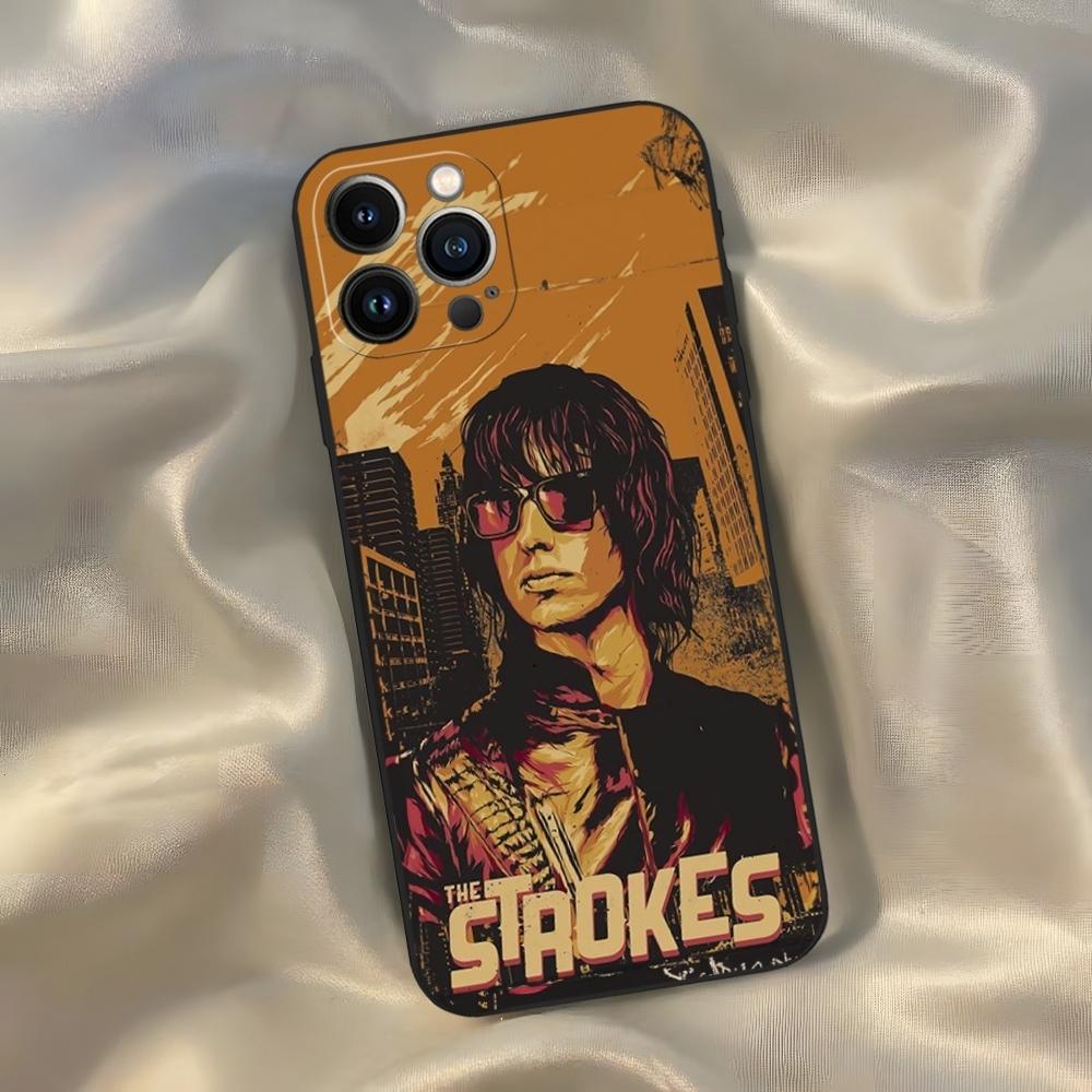 The Strokes Phone Case for Iphone 16 15 14 13 12 11 Pro Max Xr X Xs Mini 8 Plus SE 2022 Black Soft Silicone Cover