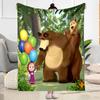 Masha Bear Blanket Ultra-Soft Perfect for Couch Bedding Office for All Occasions Modern Style Unique Gift for Family and Friends Camping