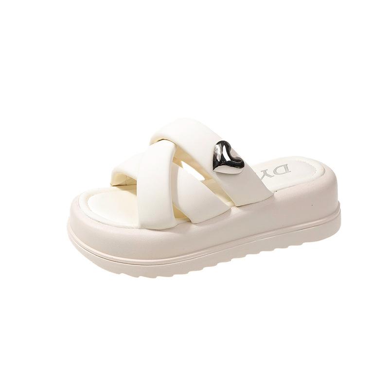 Премиальные толстые классные тапочки женские летние 2025 года новые интернет знаменитости розовые феи стиль любовь маленькие тапочки-булочки