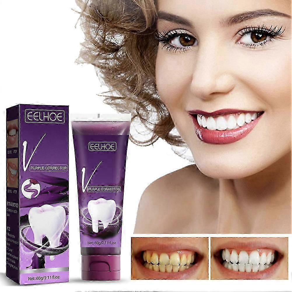 V34 Purple Toothpaste Mousse Teeth Cleaning Whitening Toothpaste Yellow Teeth Removing Tooth Stains Oral Cleaning Hygiene NEW