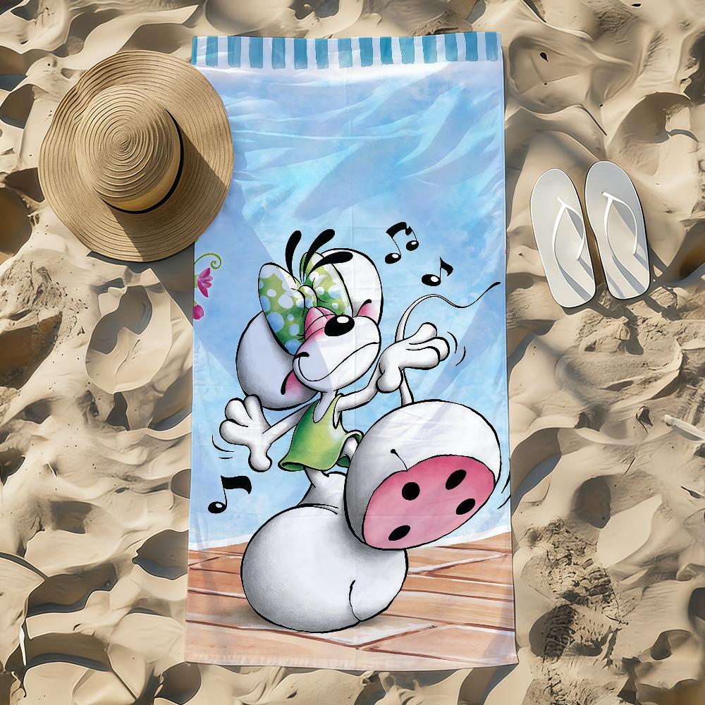Cartoon D-Diddl Rat Towel Beach Towel Oversized Quick Dry Towel Absorbent Soft Swim Beach Towels for Men Women