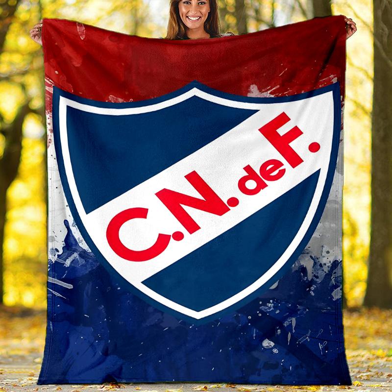 1pc Club Nacional de Football Theme Blanket - Digital Print, Polyester, Cozy for All Seasons, Perfect for Outdoor, and Travel