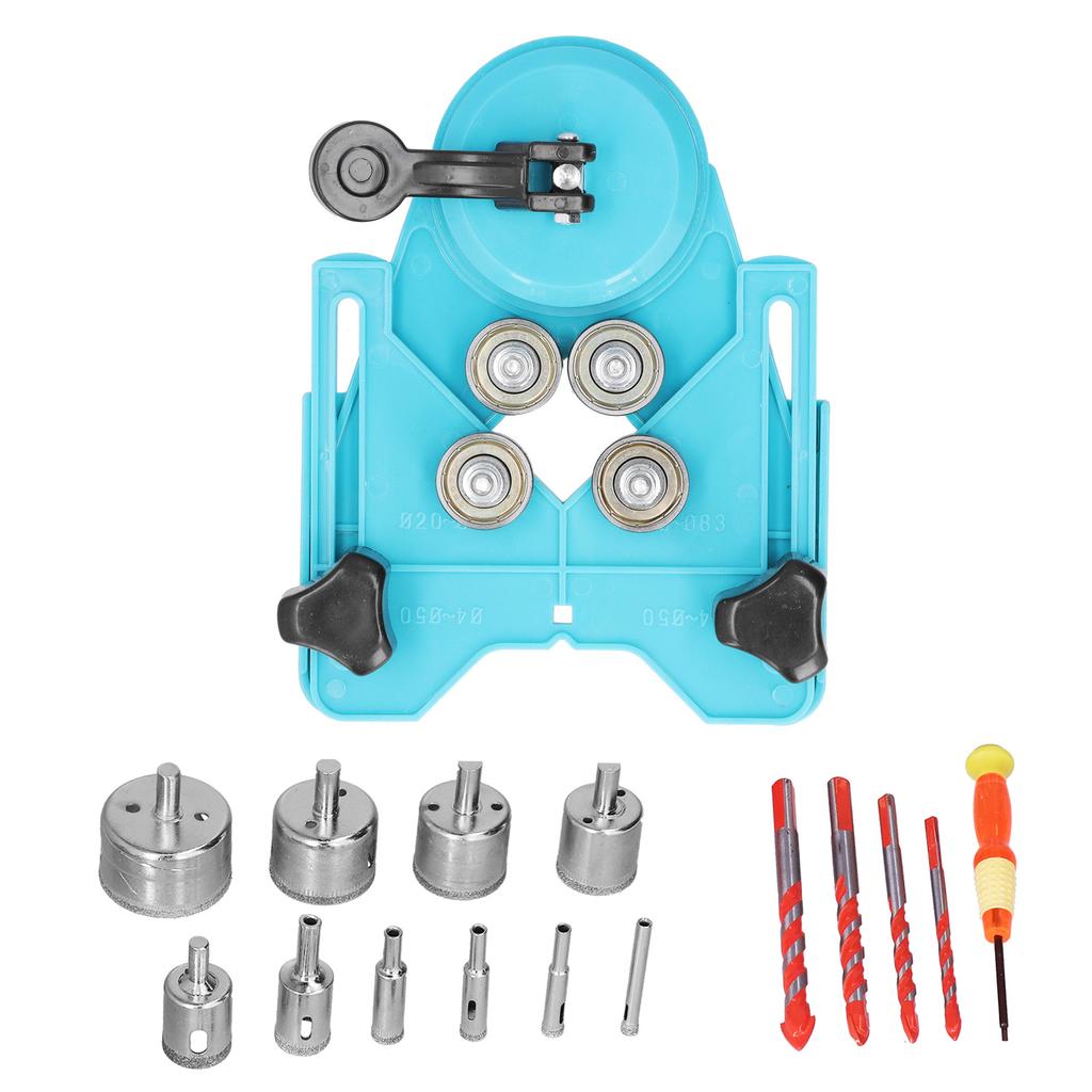 16Pcs Diamond Drill Bit Hole Saw 6?50mm Cutter Drilling Tool Set Kit for Tile WoodLight Blue
