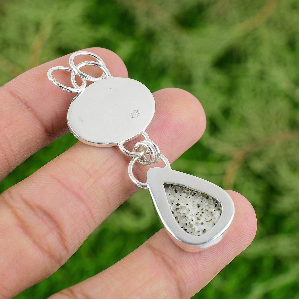 Daughters Day Sale 925 Sterling Silver Natural Mother Of Pearl Sister Pendant