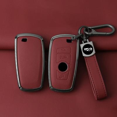 Чехол-кожух из сплава и кожи для автомобильного ключа BMW 1 2 3 4 5 6 7 Серии X1 X3 X4 X5 X6 F36 F25 F26 F30 F34 F10 F07 F20 Z10 G30 F15 F16