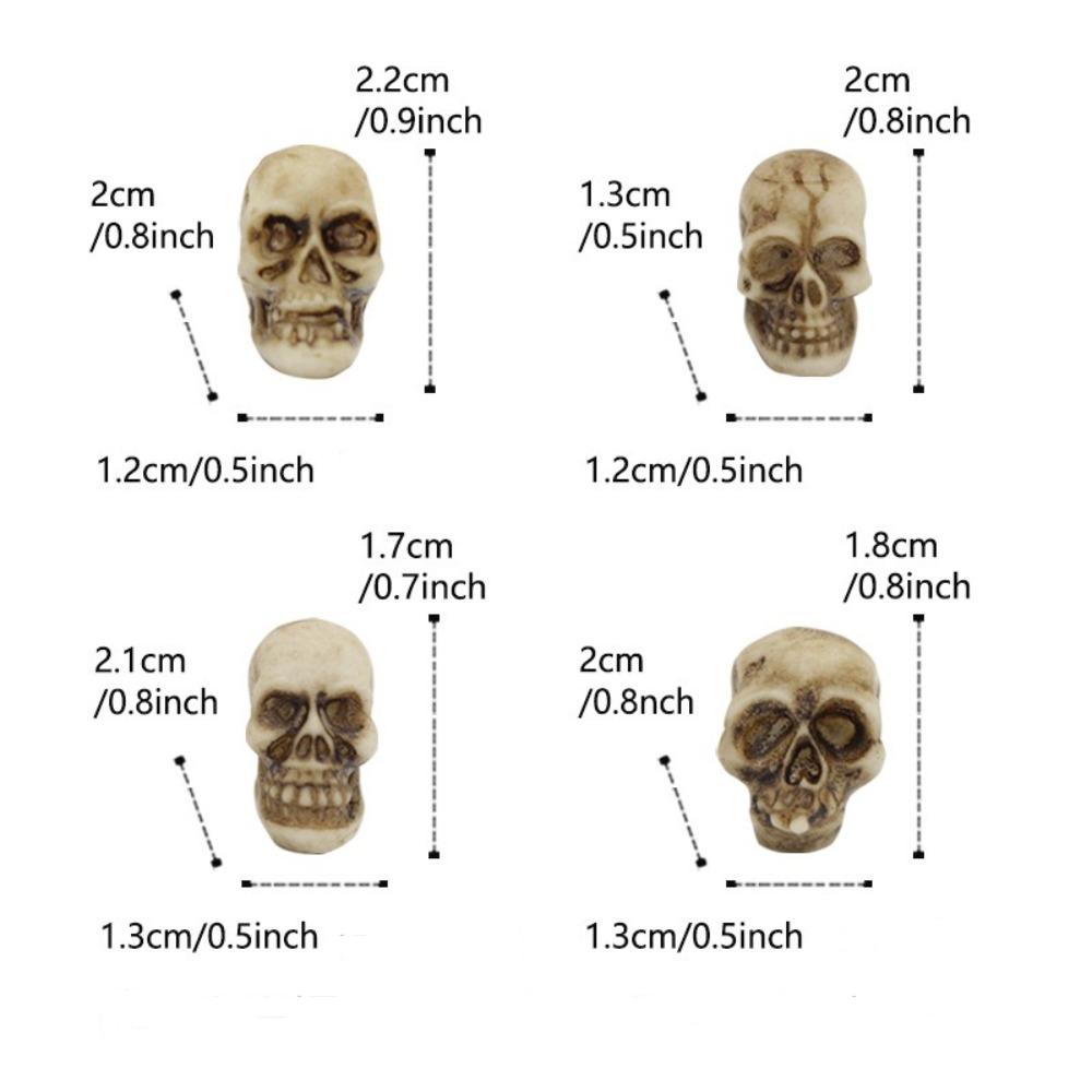 20pcs Decoration Props Mini Skulls Flowerpot Decor Skull Rocks Small Skeleton Head  Halloween